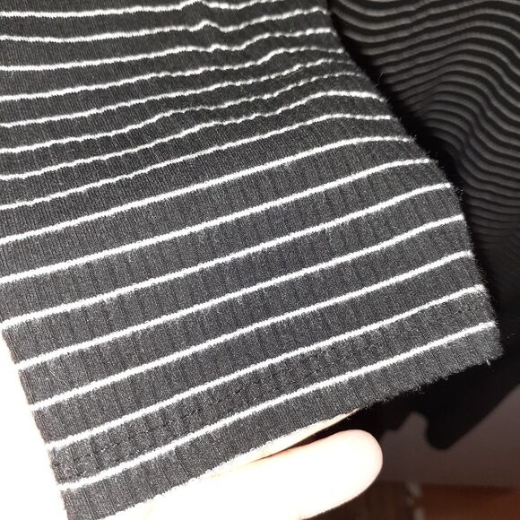 Who what wear dress black white striped dress large l casual soft rayon stretchy - Picture 7 of 7